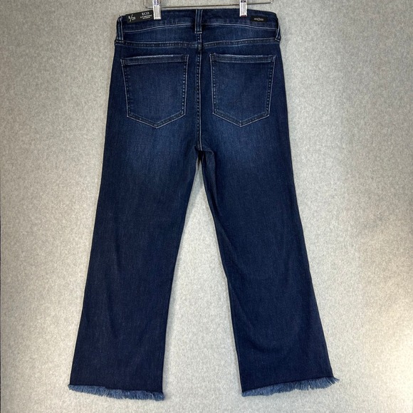 Liverpool Hannah Crop Flare Jeans Upland Dark Wash Raw Hem Eco Size 8 / 29 NWT - Picture 4 of 13